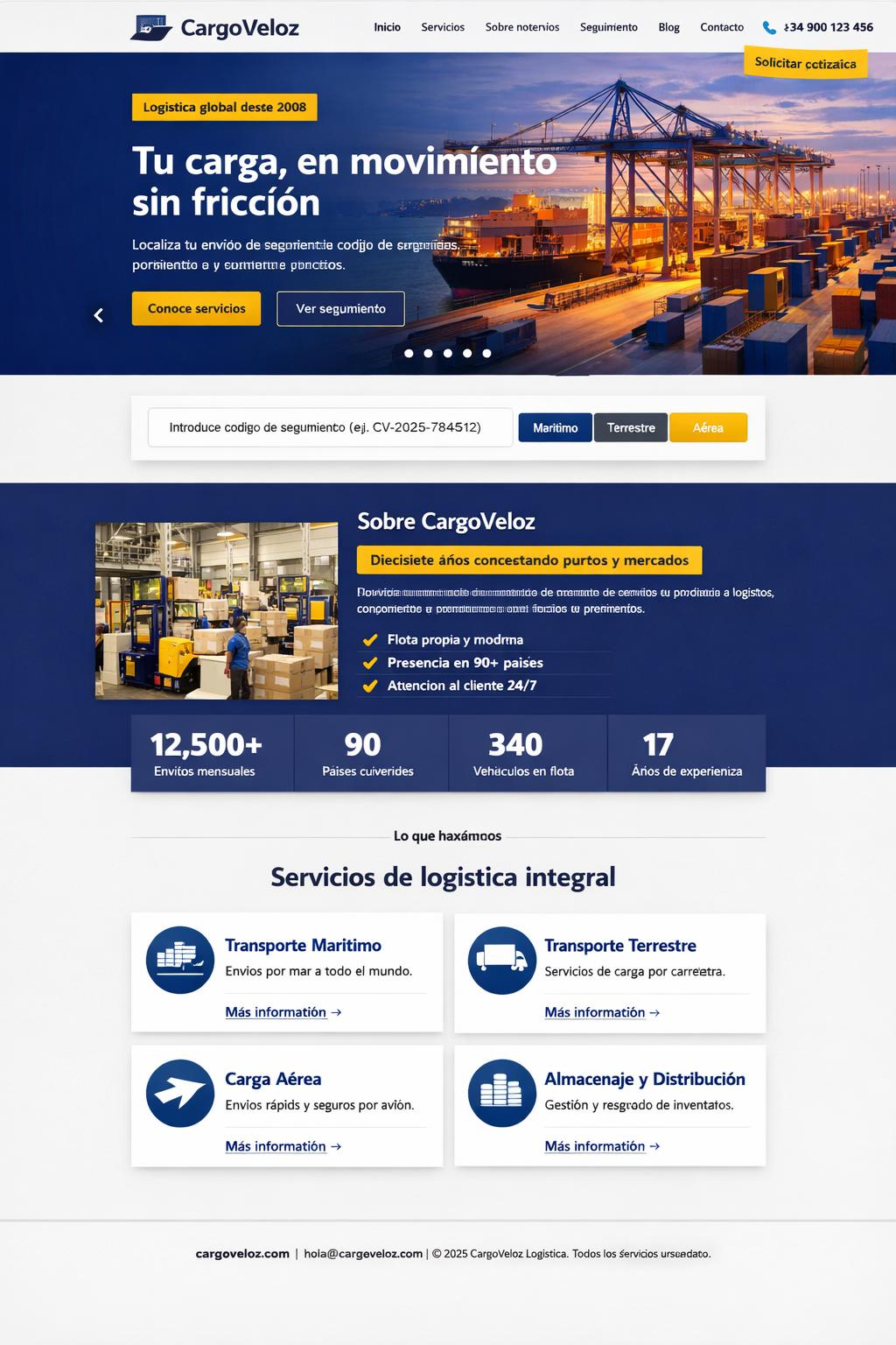 CargoVeloz Logística — vista previa