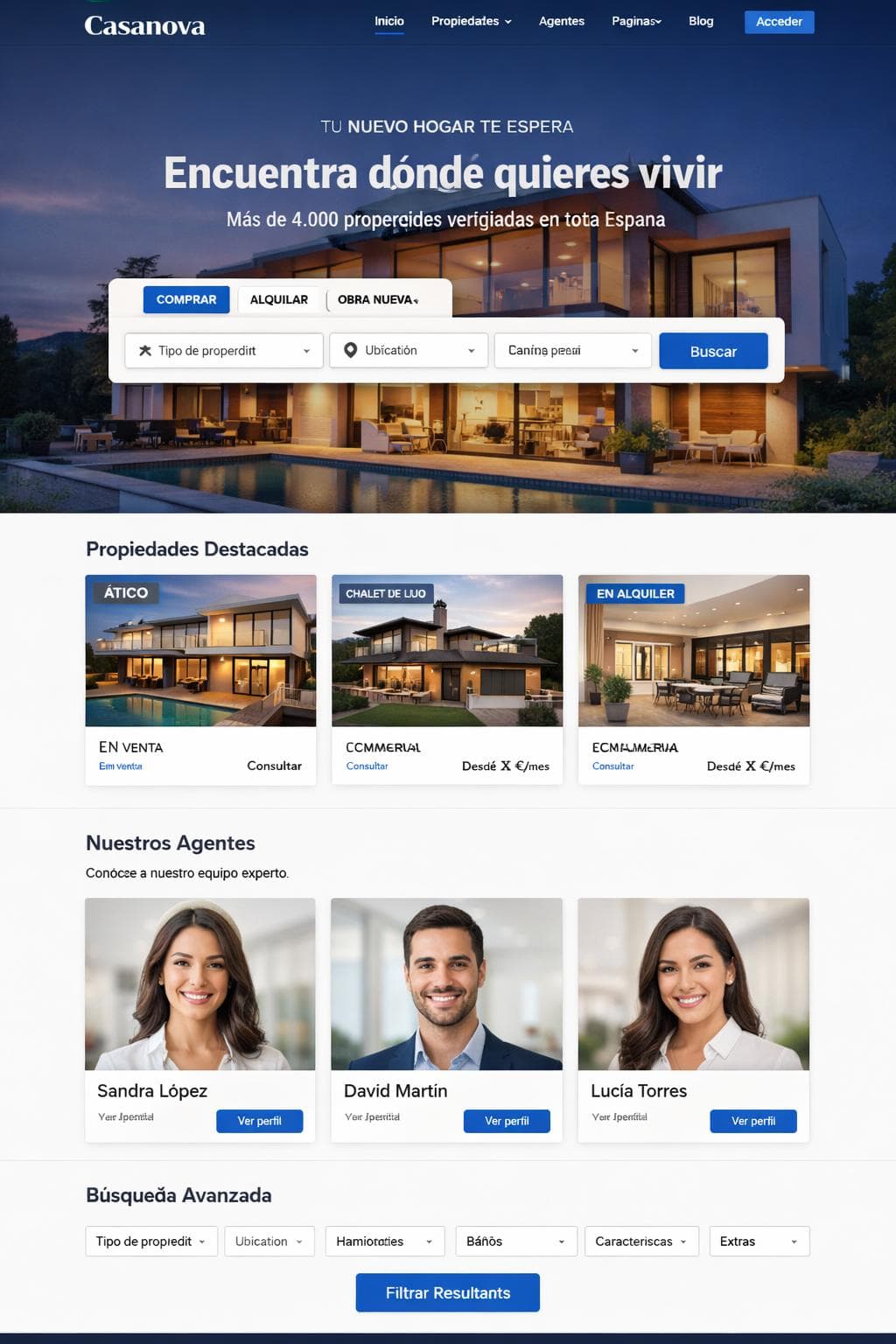 Casanova Inmuebles &mdash; vista previa del theme