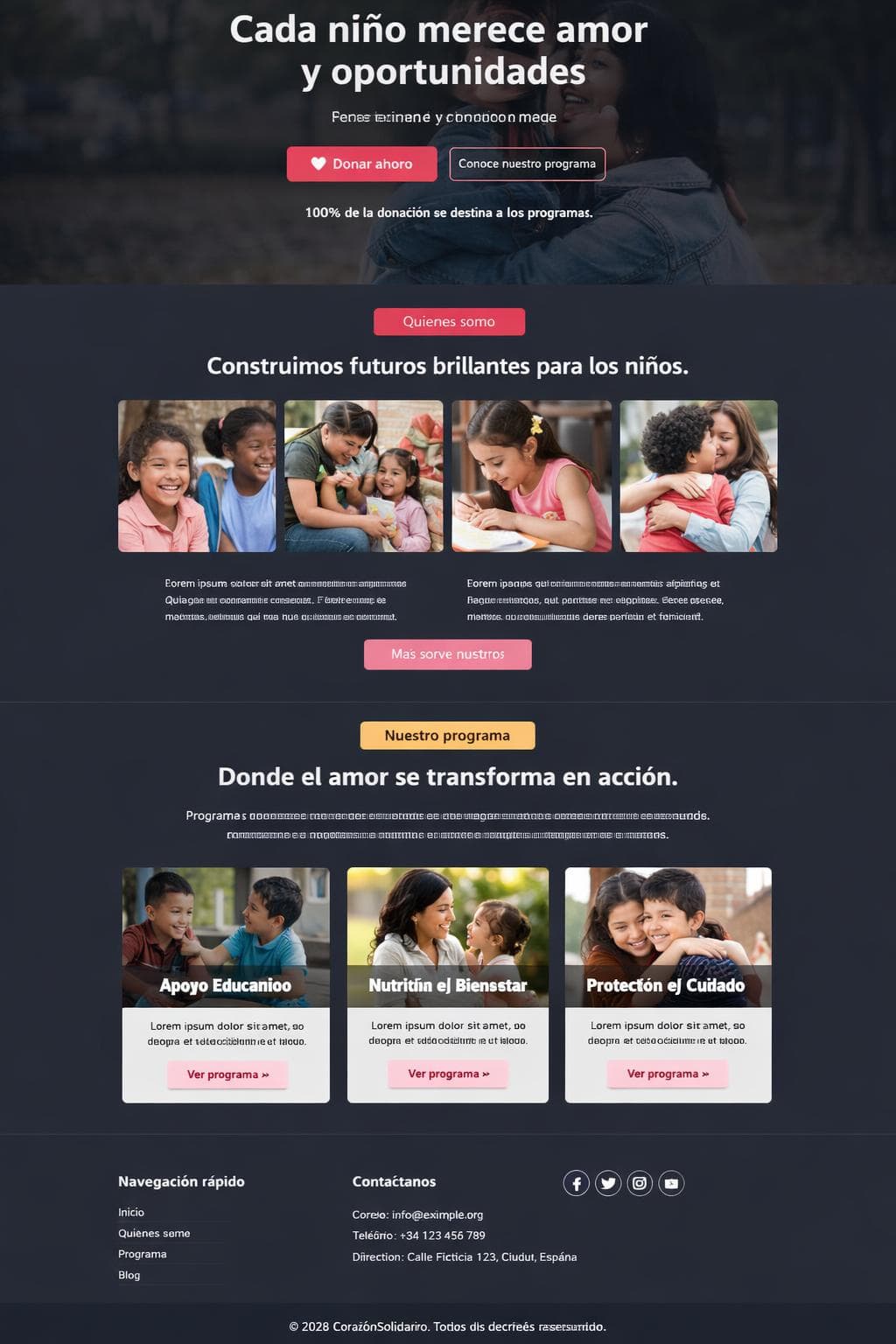Coraz&oacute;nSolidario &mdash; vista previa del theme