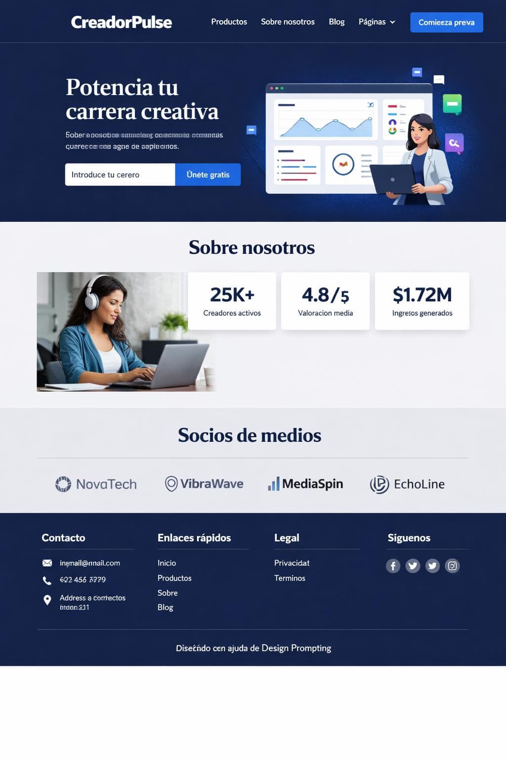 CreadorPulse &mdash; vista previa del theme