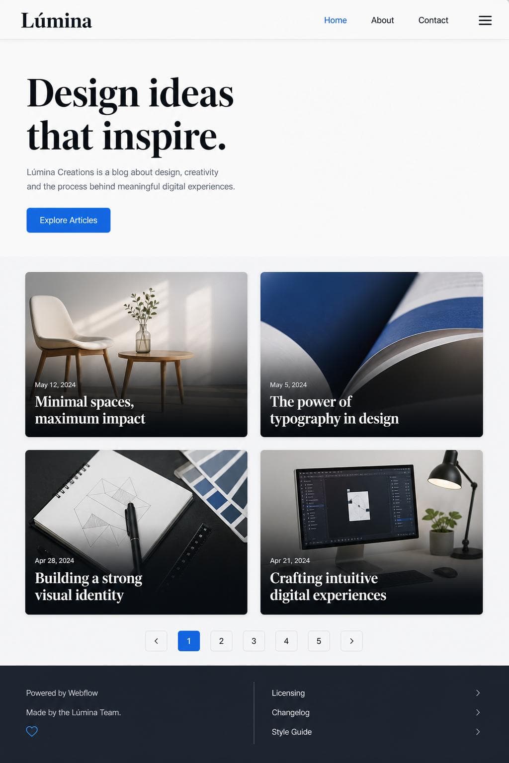 Creativo Vega — vista previa del theme