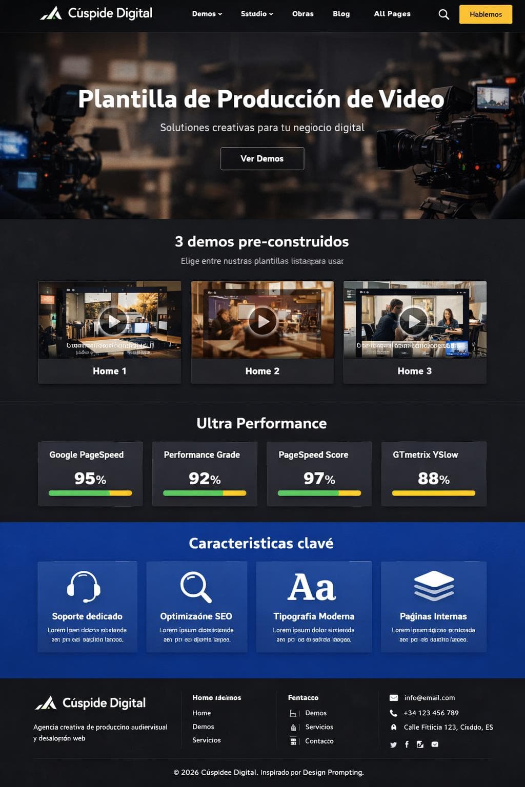 C&uacute;spide Digital &mdash; vista previa del theme