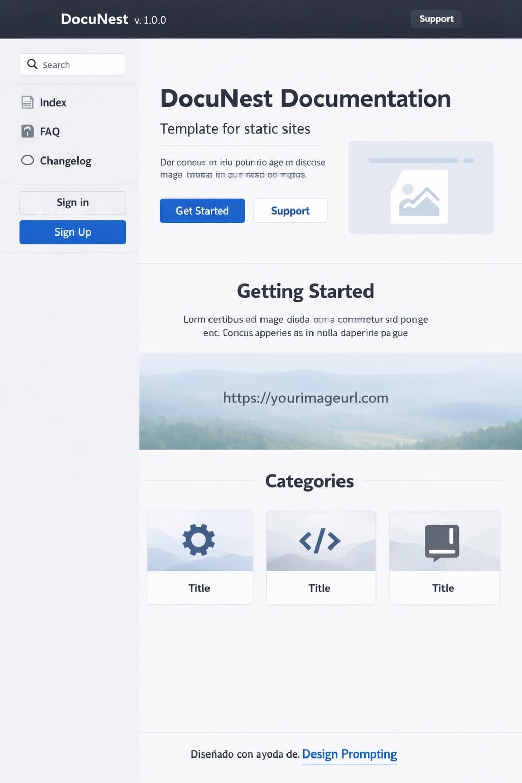 DocuNest &mdash; vista previa del theme