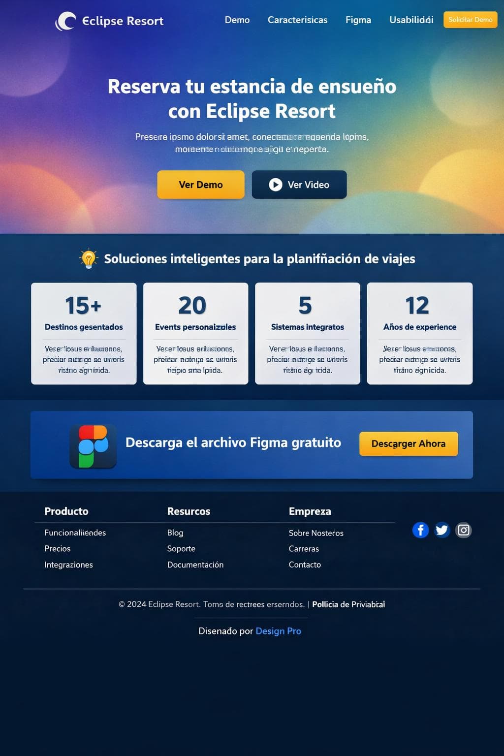 Eclipse Resort &mdash; vista previa del theme