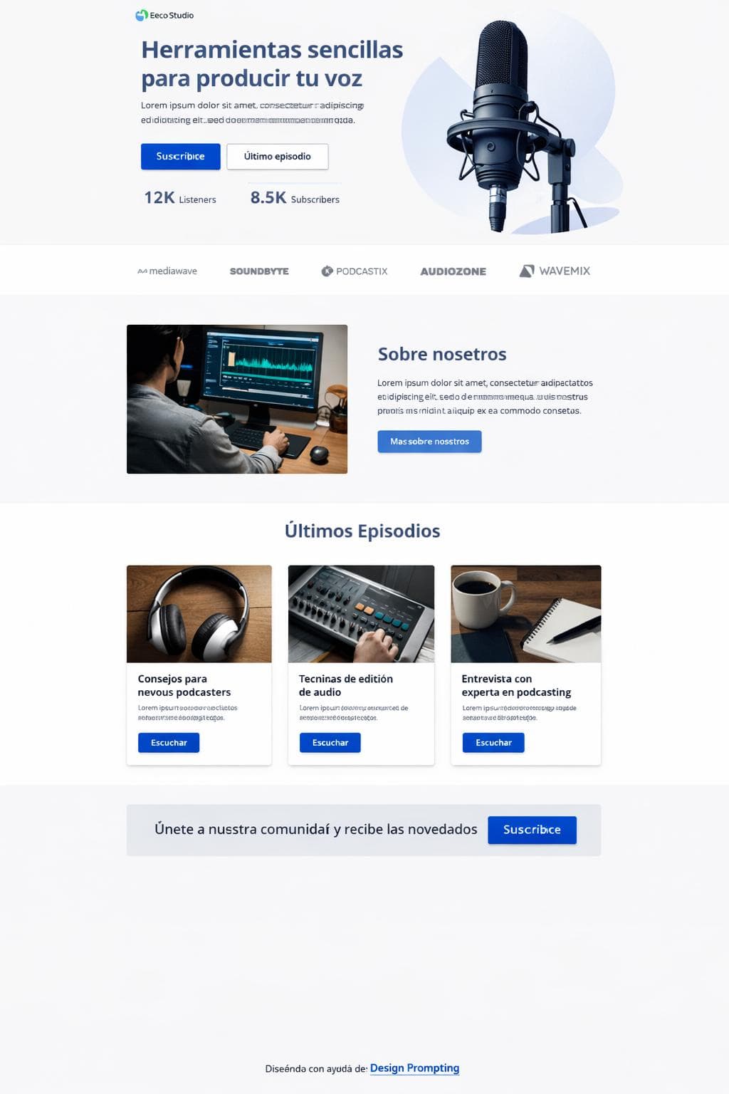 EcoPod Studio &mdash; vista previa del theme