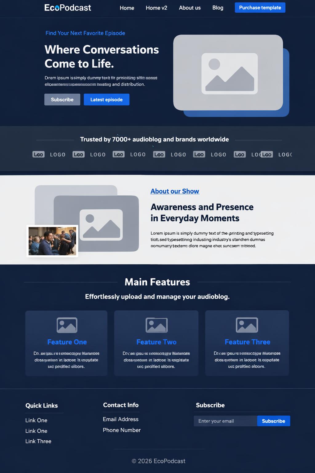EcoPodcast — vista previa del theme