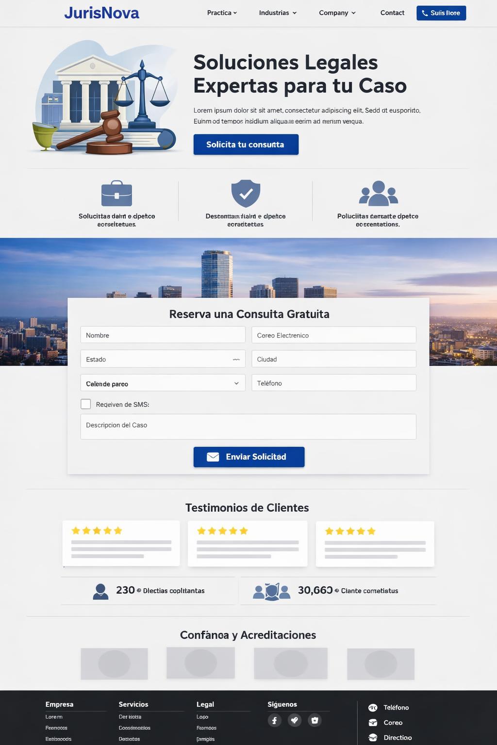 JurisNova — vista previa del theme