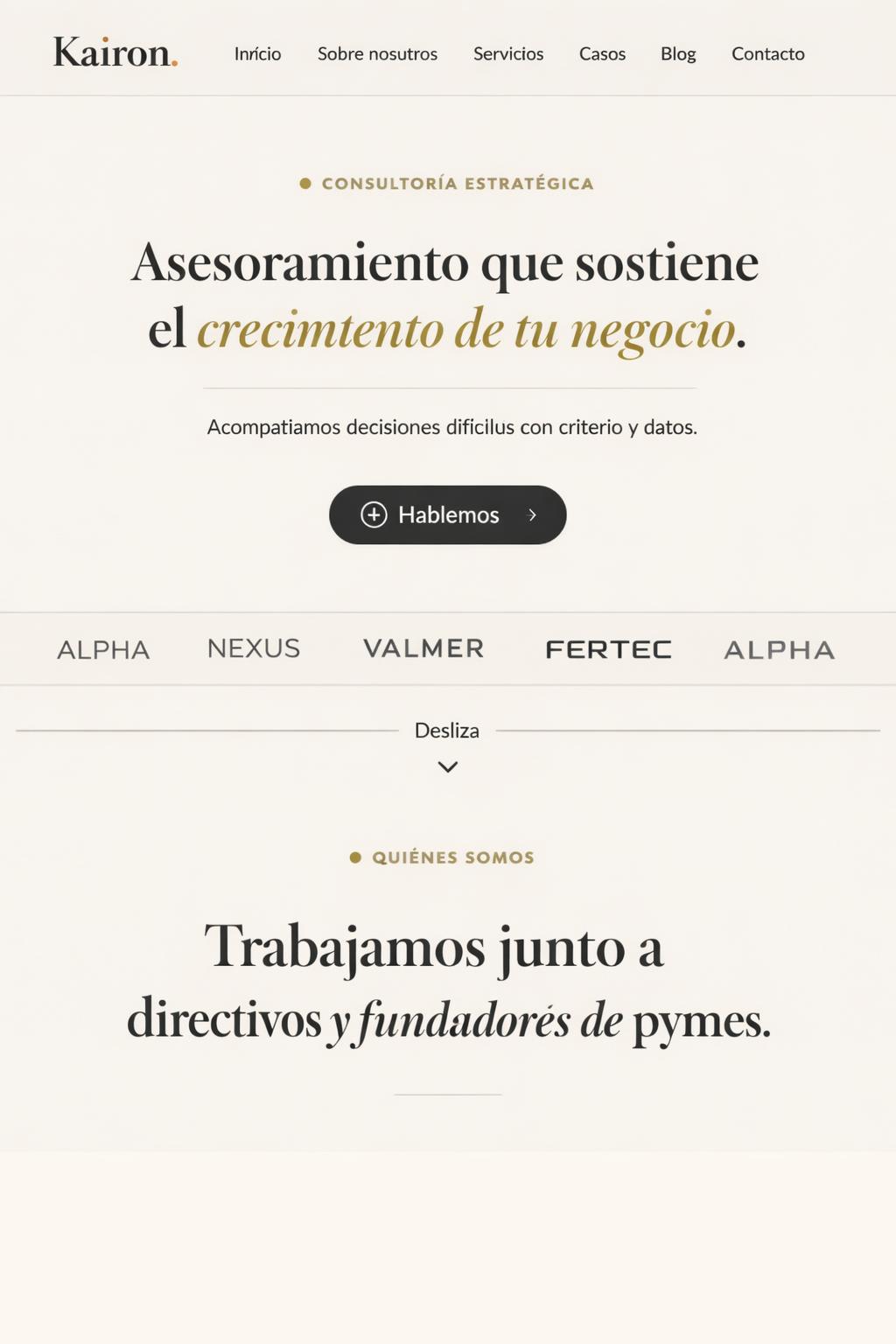 Kairon Strategy — vista previa del theme