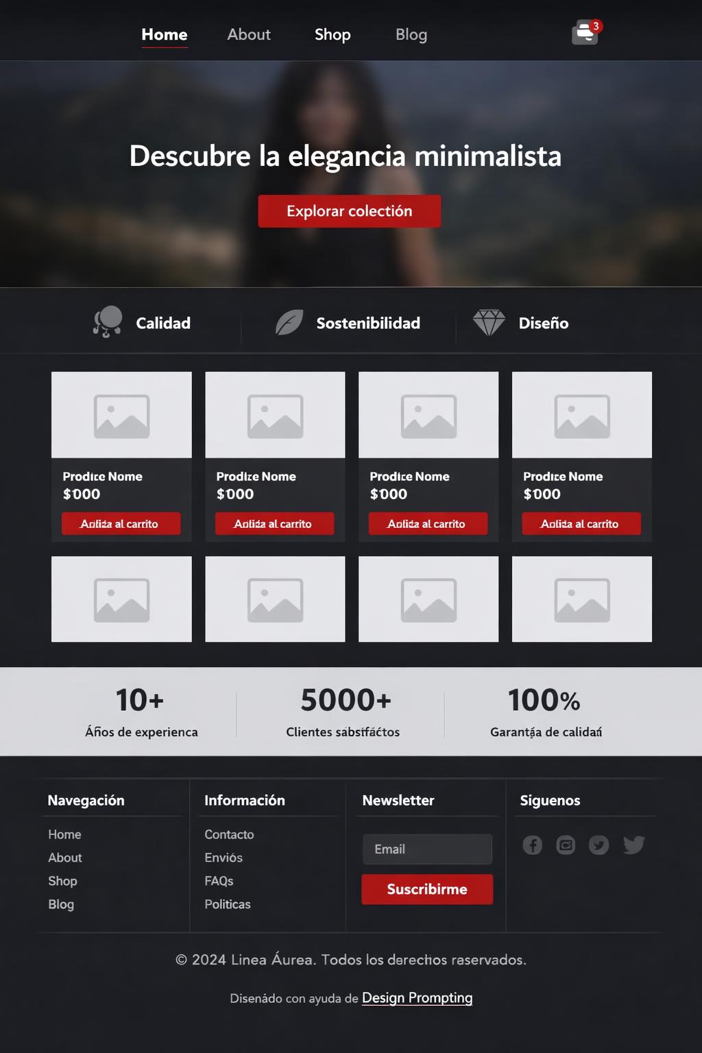 Línea Áurea — vista previa del theme