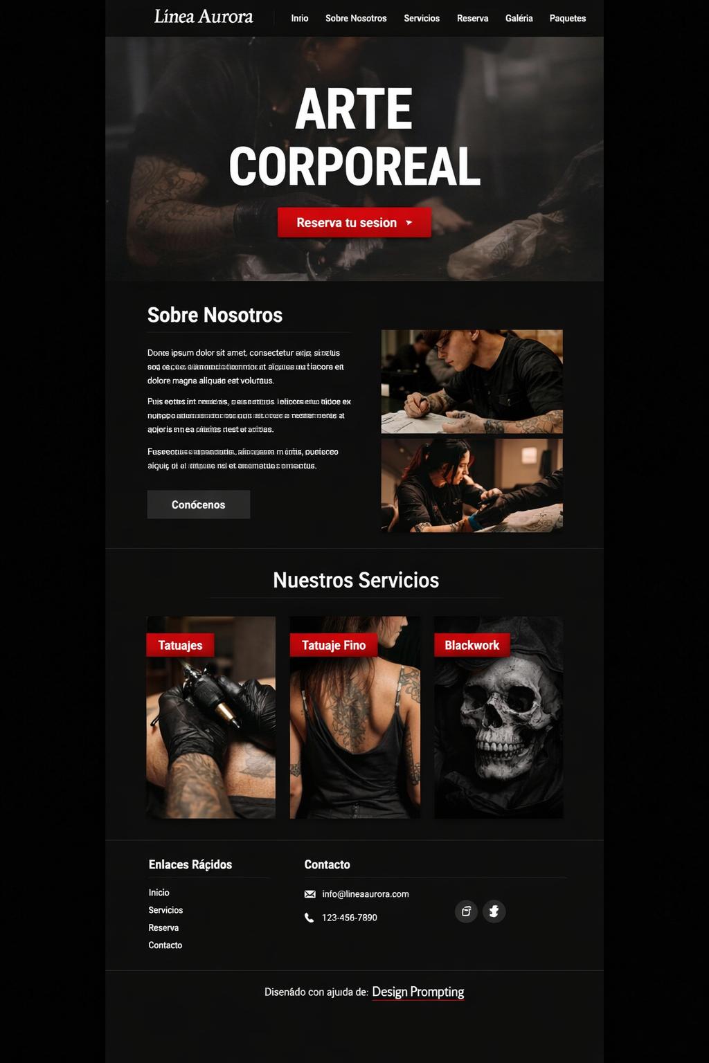 Línea Aurora — vista previa del theme
