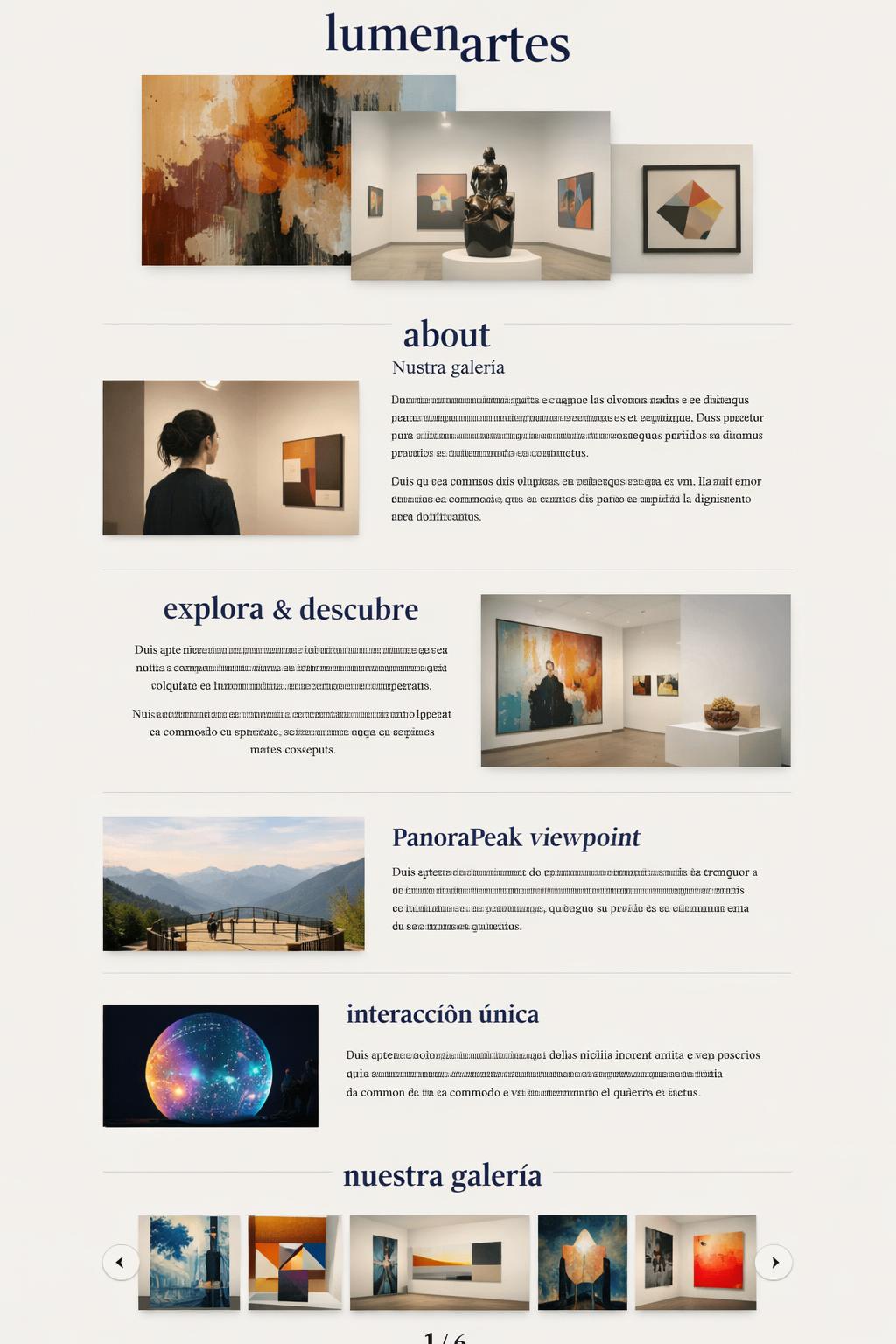 LumenArtes — vista previa del theme