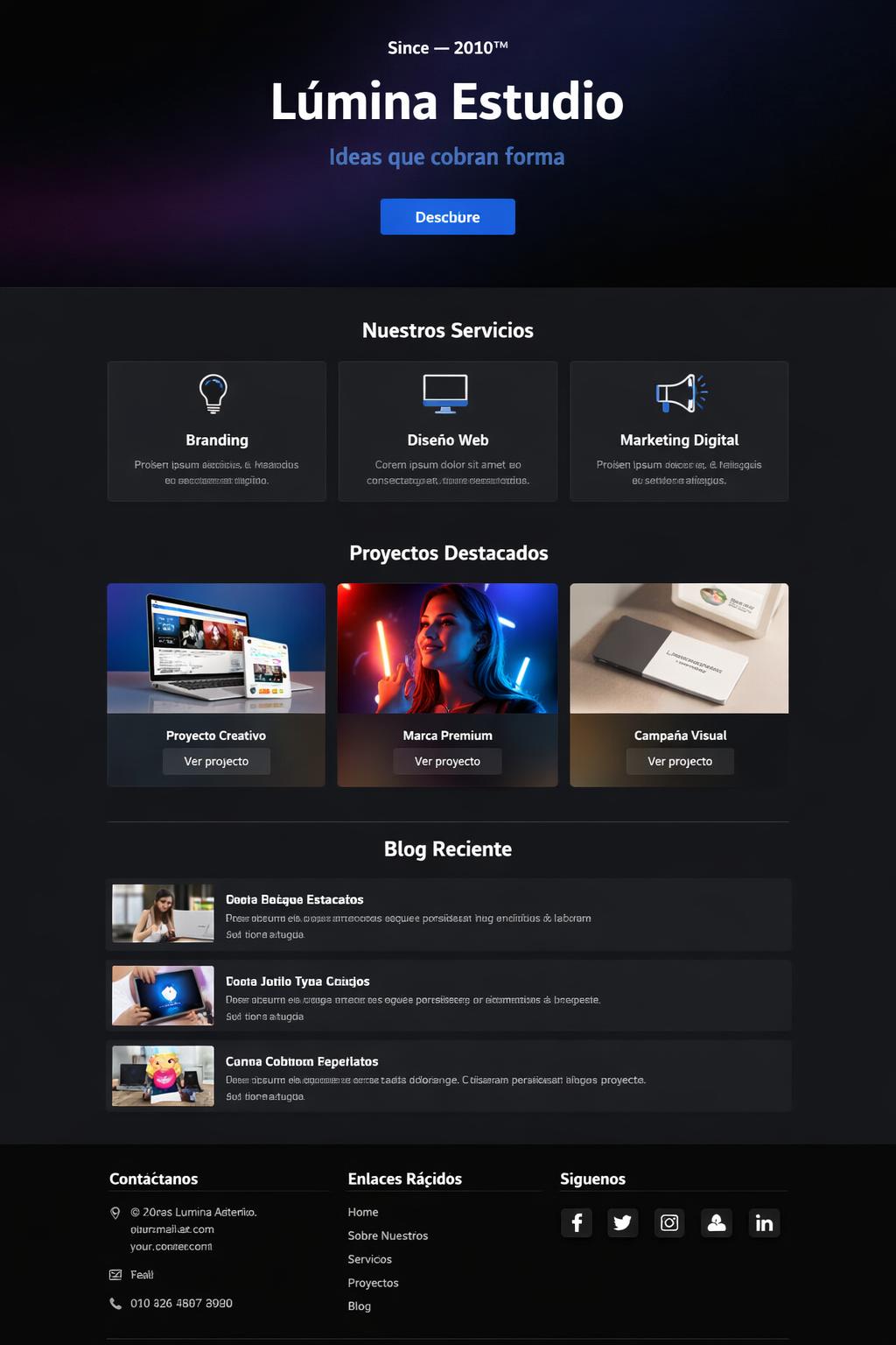 Lúmina Estudio — vista previa
