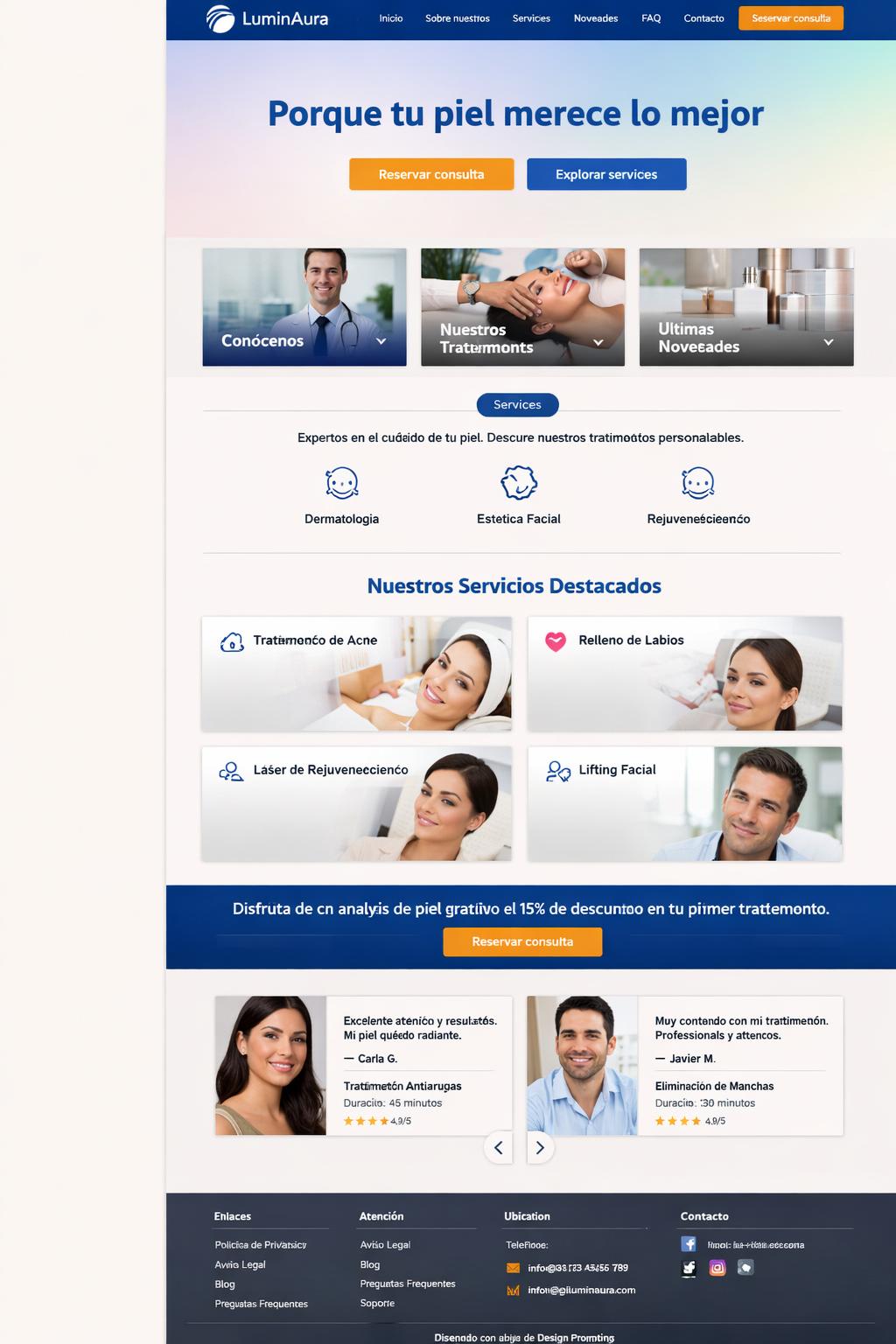 LuminAura — vista previa