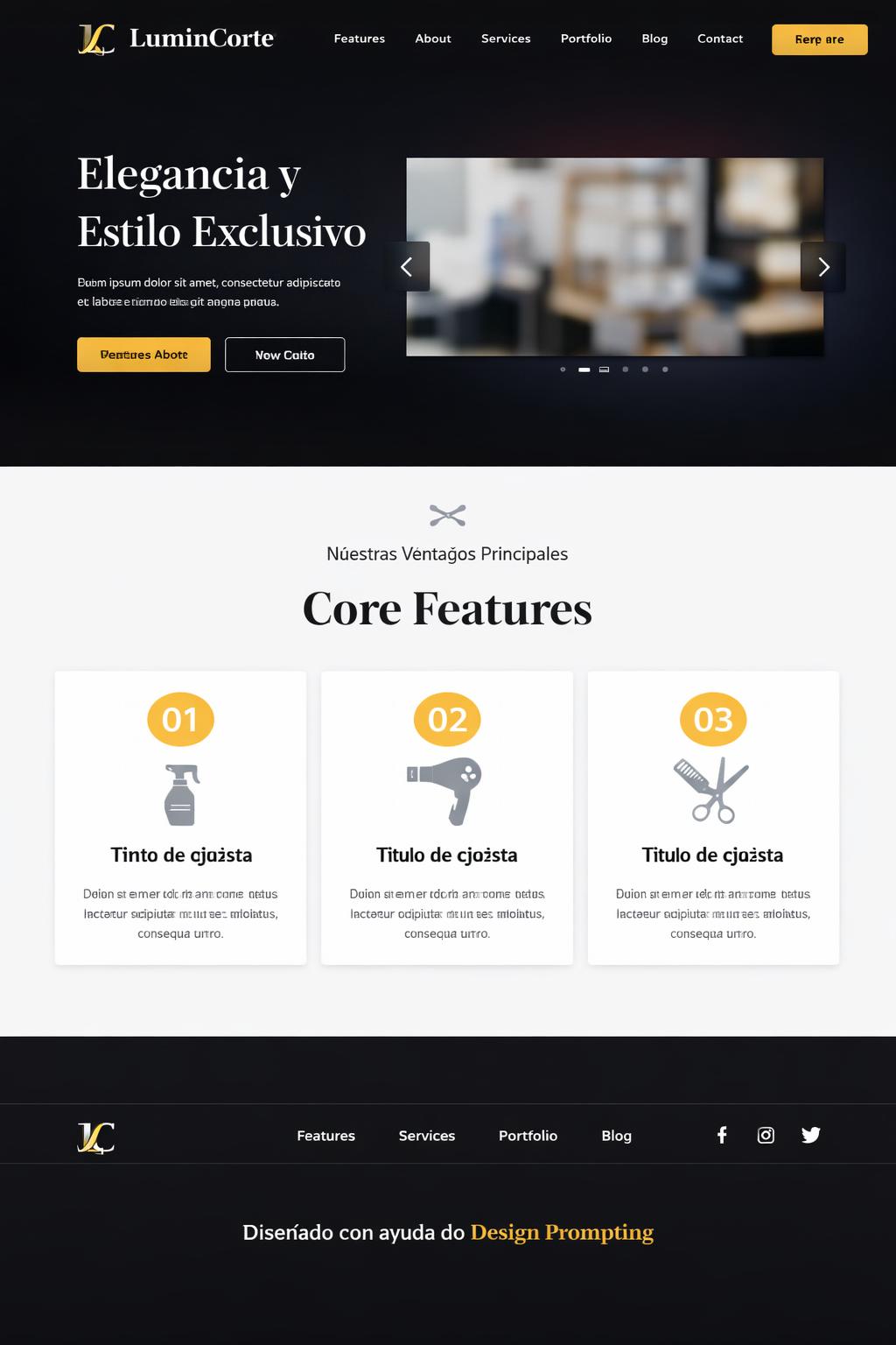 LuminCorte — vista previa