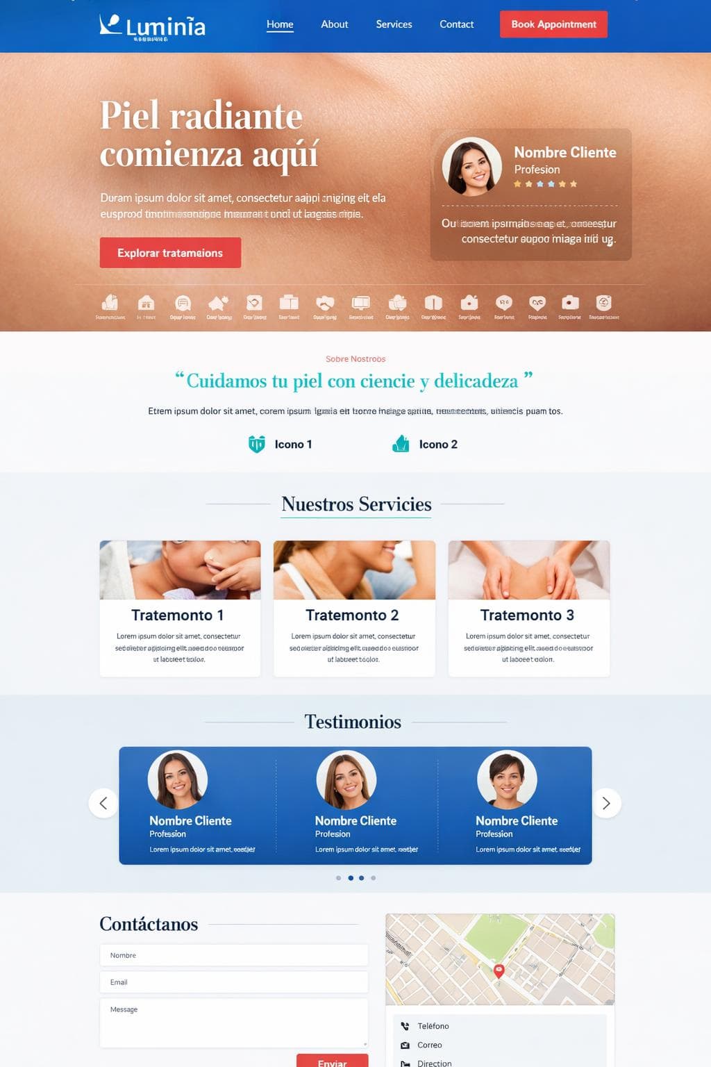 Luminía Dermacare — vista previa del theme