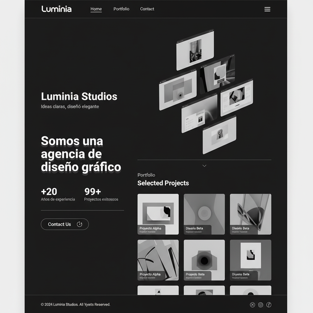 Luminia Studios — vista previa del theme
