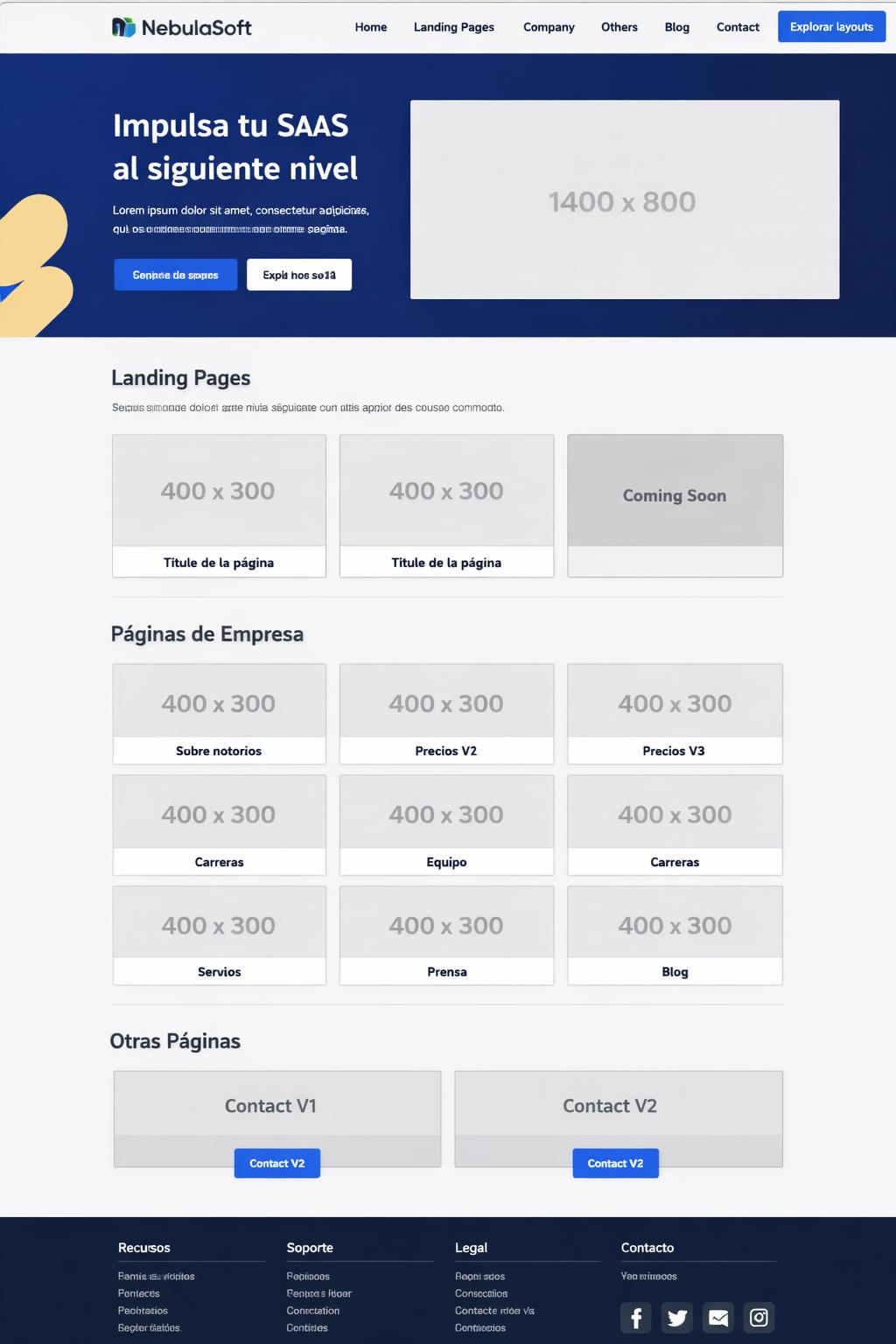 NebulaSoft — vista previa del theme