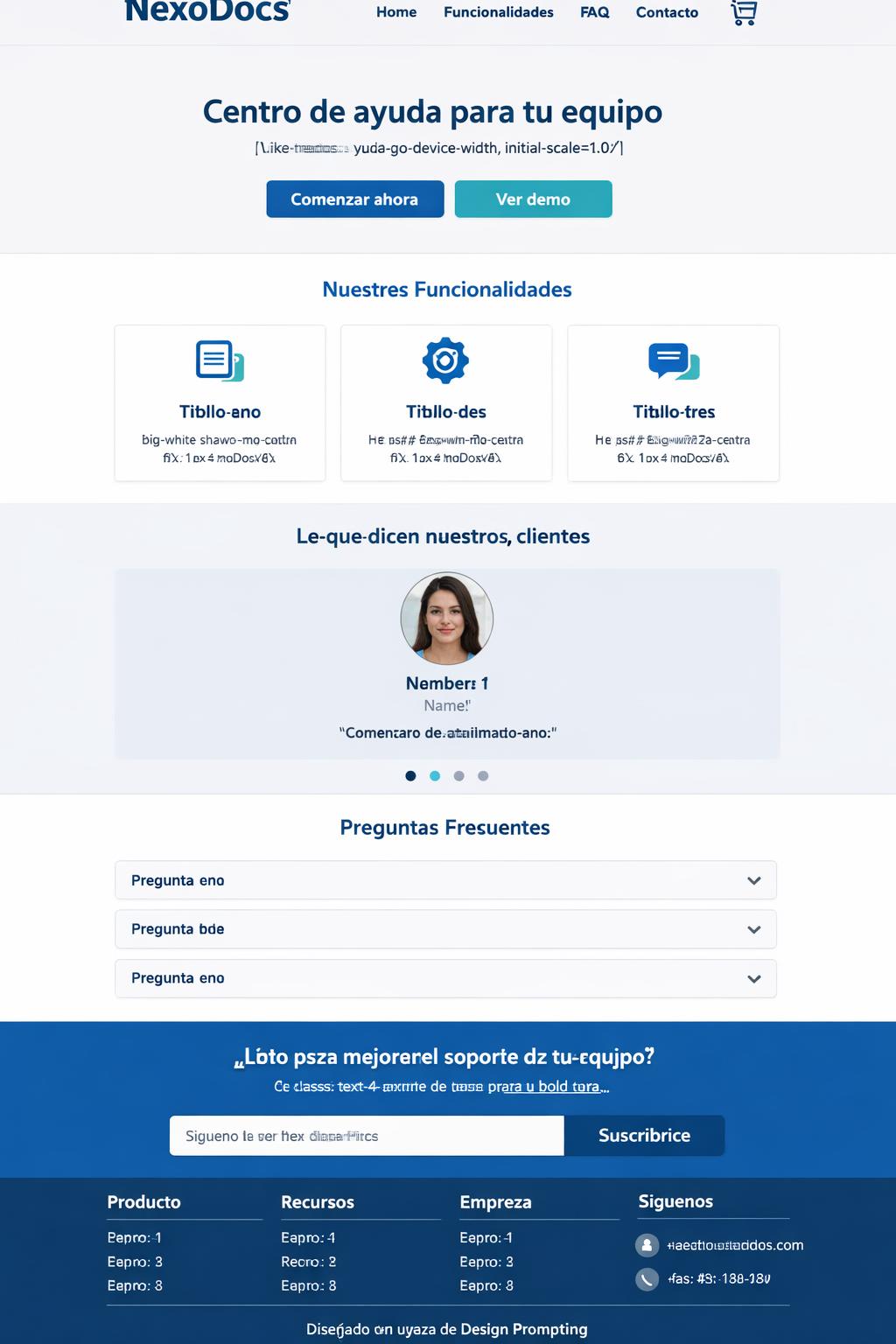 NexoDocs — vista previa del theme