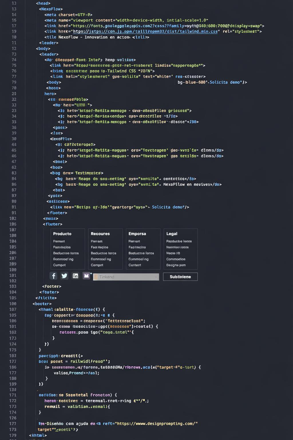 NexoFlow — vista previa del theme
