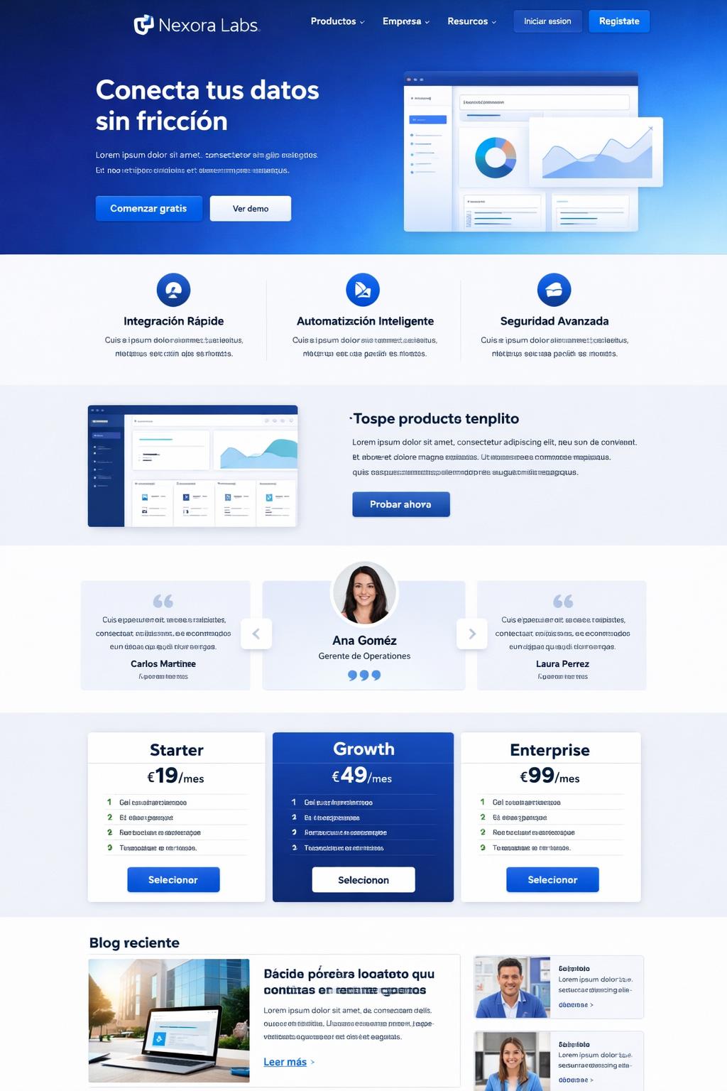 Nexora Labs — vista previa del theme