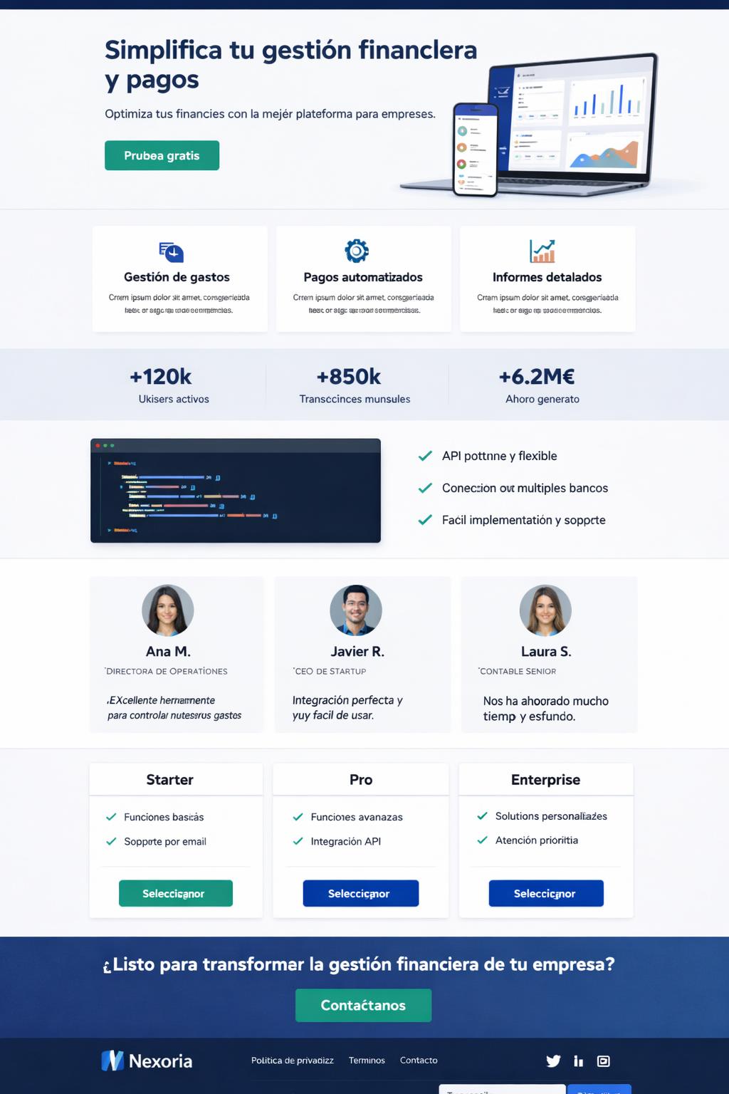 Nexoria — vista previa del theme