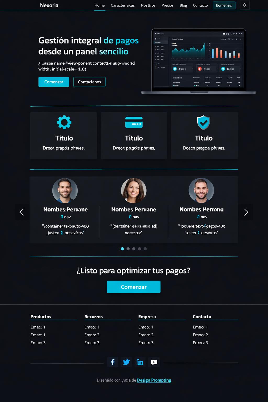 Nexoria — vista previa del theme