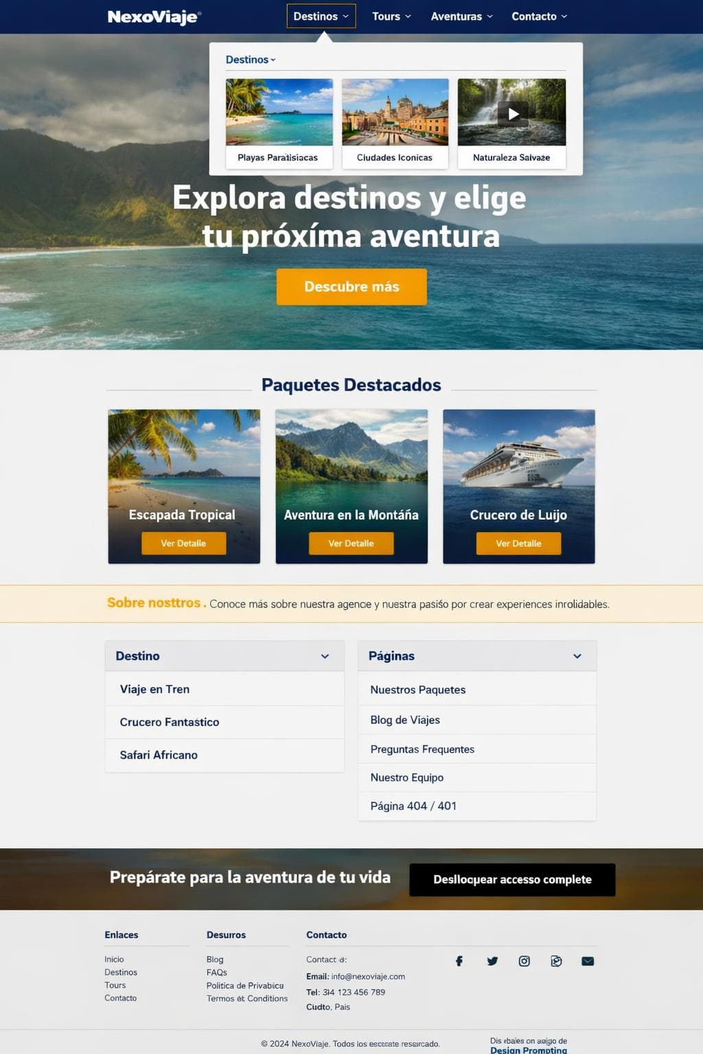 NexoViaje — vista previa