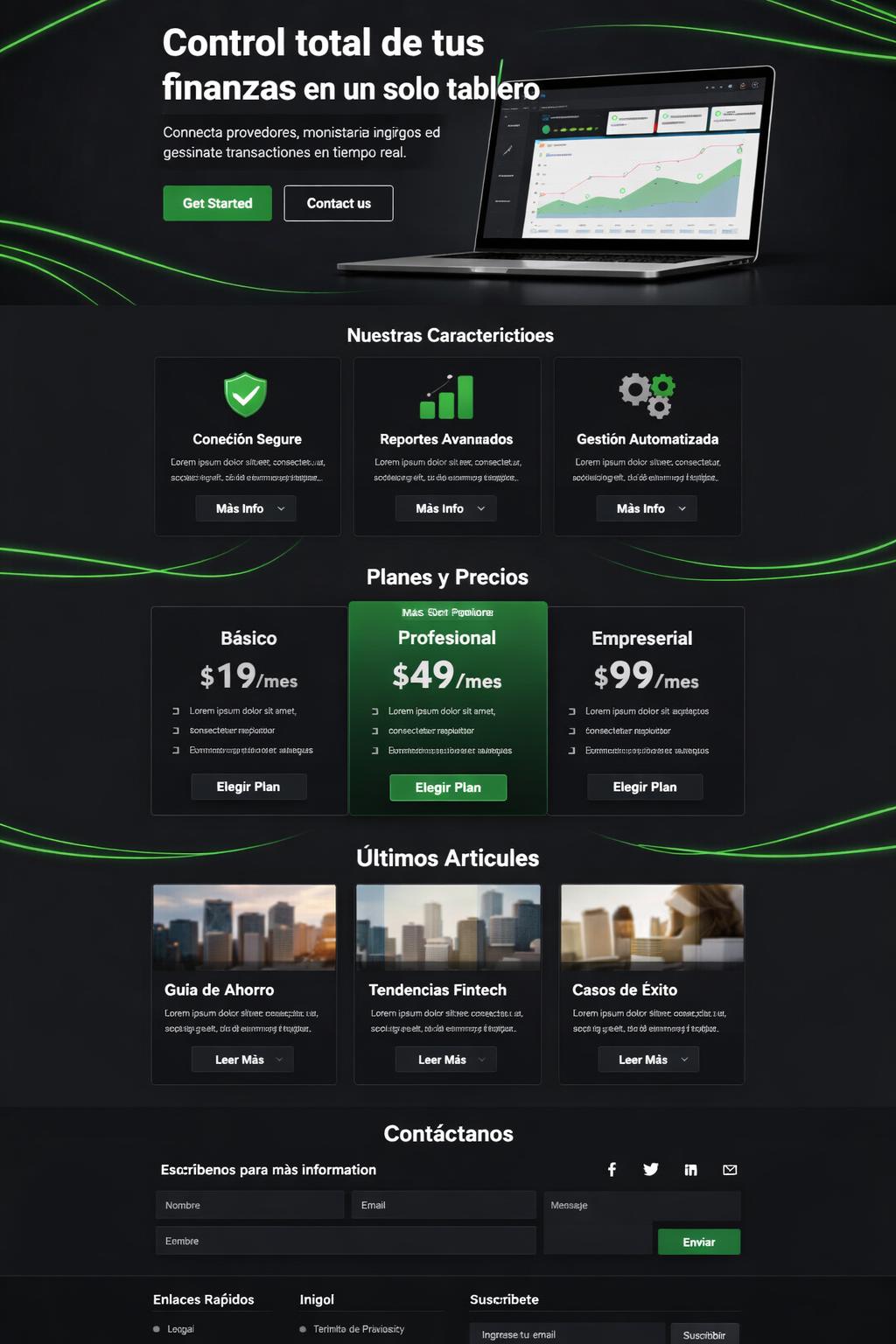 Nexura — vista previa del theme