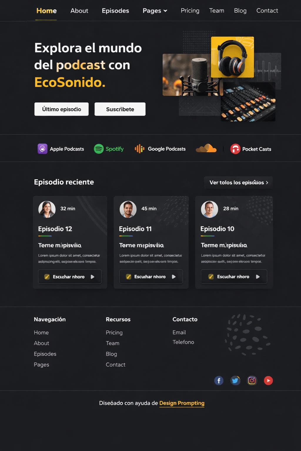 Radio Aurora &mdash; vista previa del theme