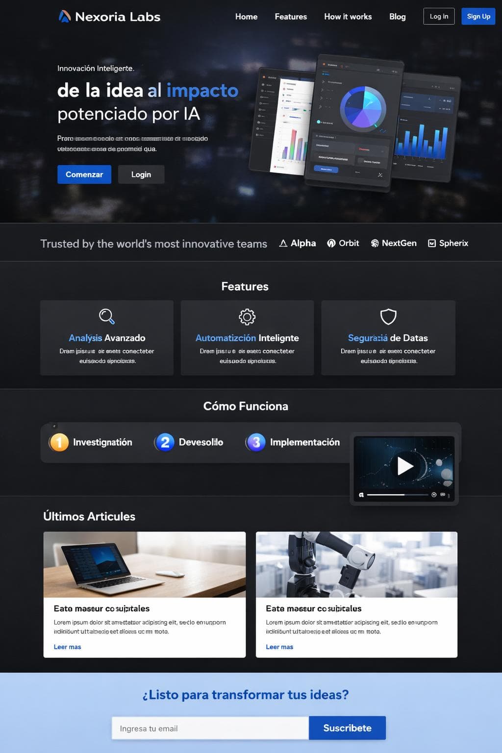 Stack Lumen — vista previa