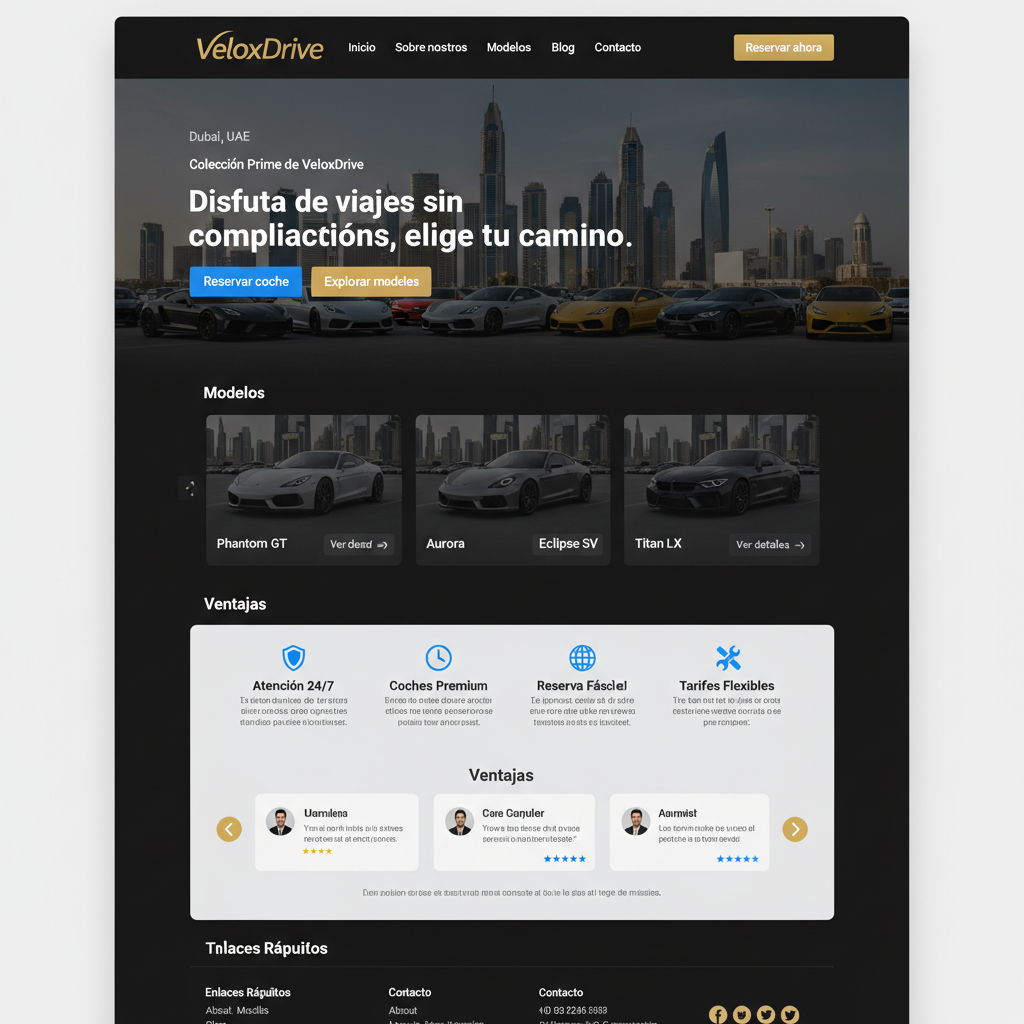 VeloxDrive — vista previa del theme